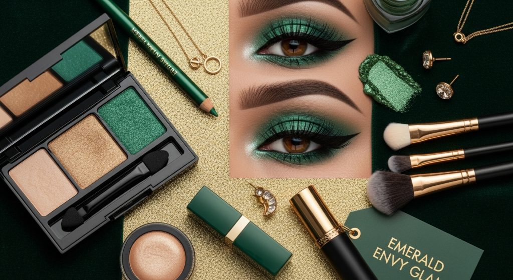25 Full Glam Makeup Looks to Slay Every Occasion in 2025 17 Emerald Envy Glam