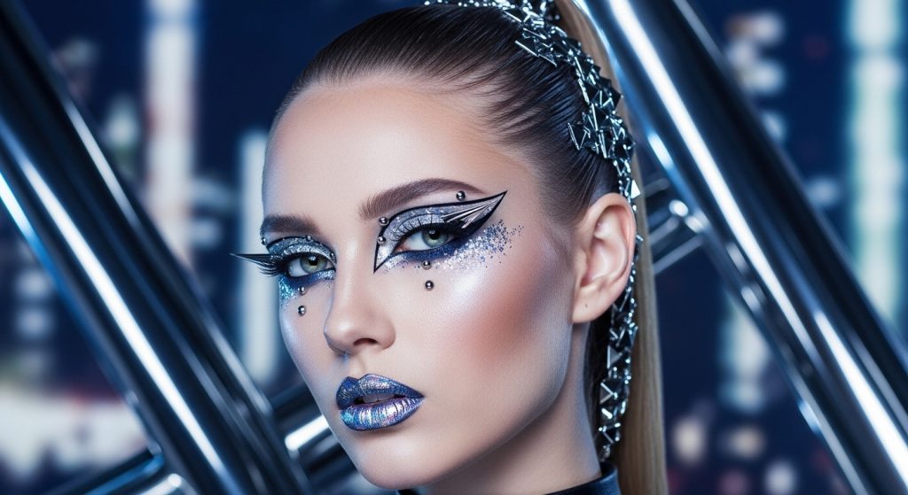 25 Full Glam Makeup Looks to Slay Every Occasion in 2025 19 Futuristic Chrome Glam