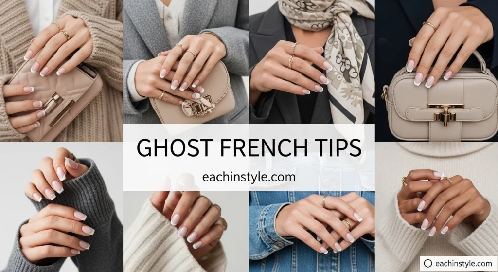 25 Spooky & Stylish Halloween Nail Designs for 2025 — From Cute to Creepy Chic 3 Ghost French Tips