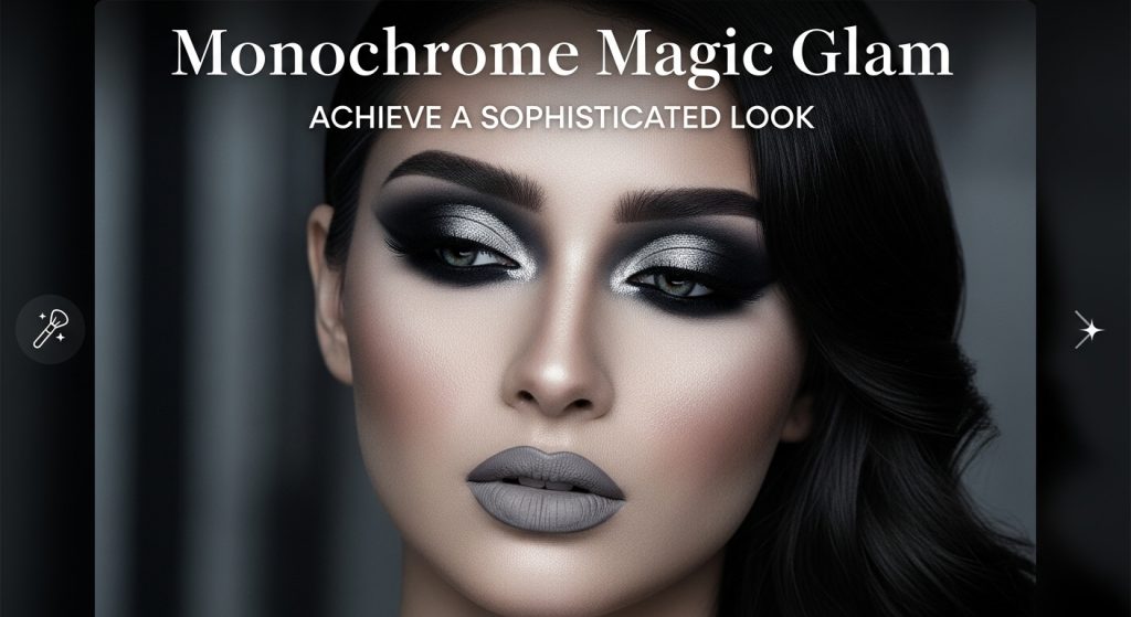 25 Full Glam Makeup Looks to Slay Every Occasion in 2025 16 Monochrome Magic Glam