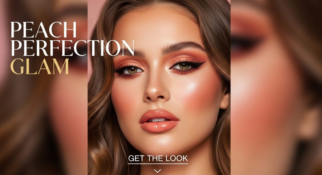 25 Full Glam Makeup Looks to Slay Every Occasion in 2025 21 Peach Perfection Glam