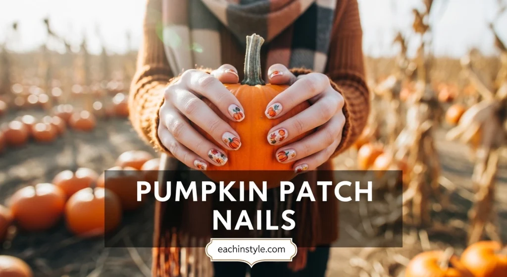25 Spooky & Stylish Halloween Nail Designs for 2025 — From Cute to Creepy Chic 6 Pumpkin Patch Nails
