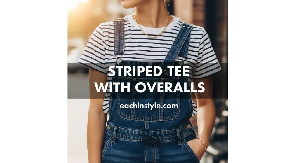 Striped Tee with Overalls