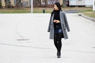 Chic Jean Skirt Outfits for Winter: Stay Stylish and Cozy 19 Jean Skirt with a Wool Blazer and Chelsea Boots