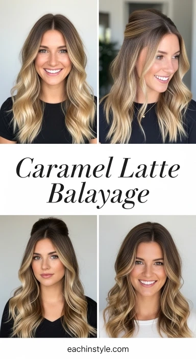 27 Highlights on Brown Hair Ideas for 2026 2 Caramel Latte Balayage