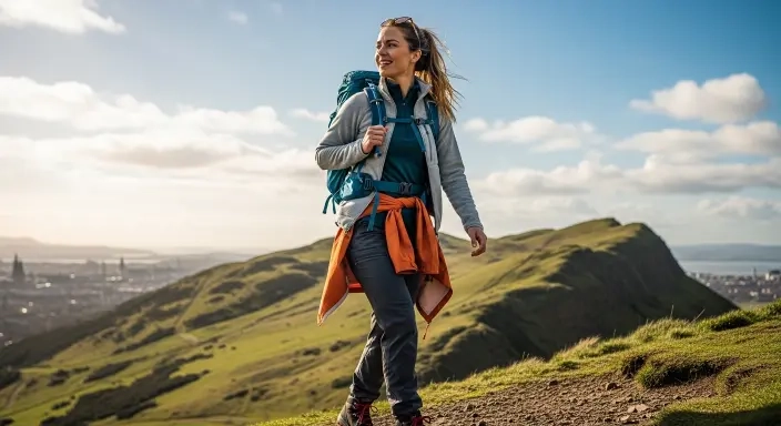 20 Best Edinburgh Outfits to Pack for Your Scotland Trip in 2026 13 Arthur's Seat Hiking Outfit.jfif