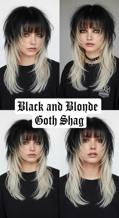 15 Romantic Goth Hairstyles Trending Ideas Taking Over Pinterest in 2026 13 Black and Blonde Balayage Goth Shag.jfif