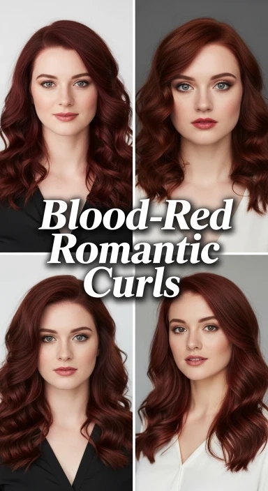 15 Romantic Goth Hairstyles Trending Ideas Taking Over Pinterest in 2026 9 Blood-Red Romantic Curls.jfif