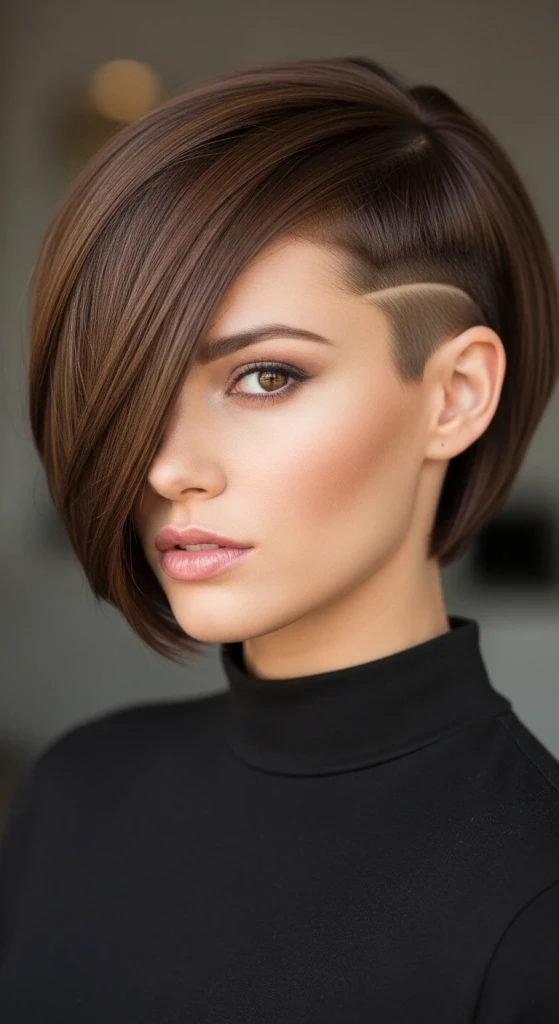 23 Rich Chocolate Brown Hair Ideas That Are Going Viral This Season 19 Chocolate Brown Bob with Undercut.jfif