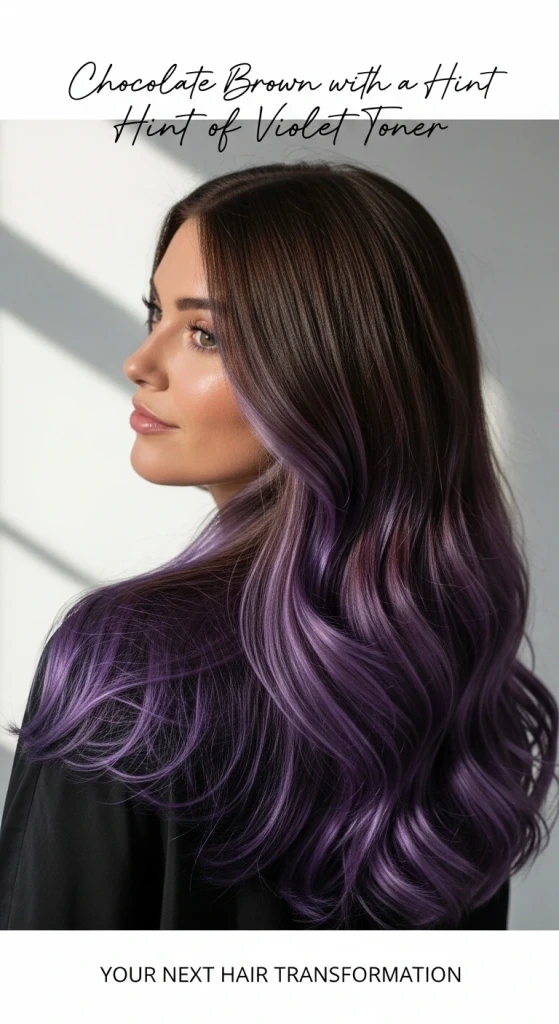 23 Rich Chocolate Brown Hair Ideas That Are Going Viral This Season 23 Chocolate Brown with a Hint of Violet Toner.jfif