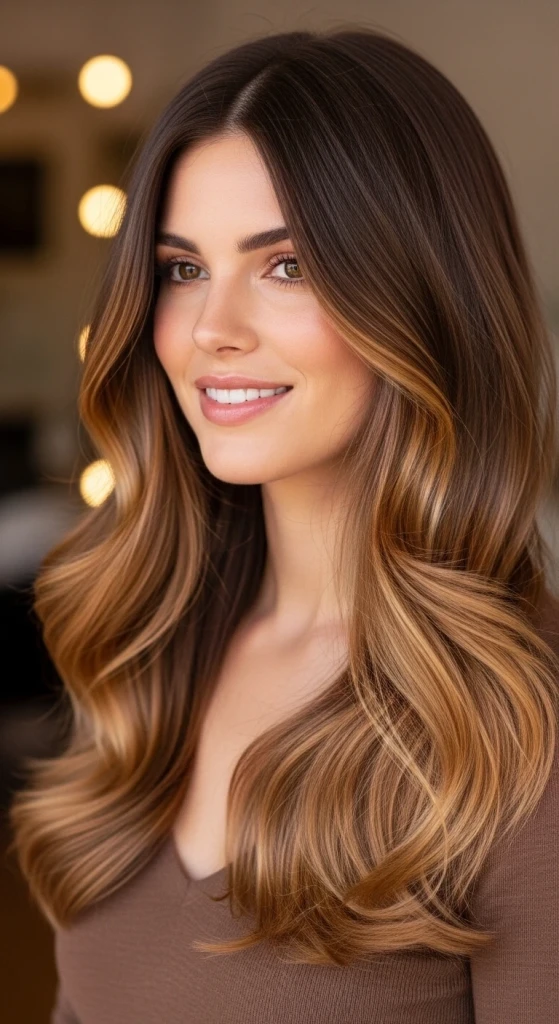 23 Rich Chocolate Brown Hair Ideas That Are Going Viral This Season 16 Chocolate Ombre into Warm Caramel.jfif