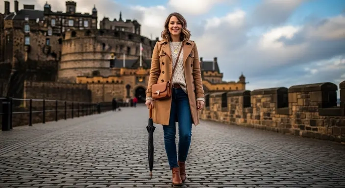 20 Best Edinburgh Outfits to Pack for Your Scotland Trip in 2026 11 Edinburgh Castle Sightseeing Outfit.jfif