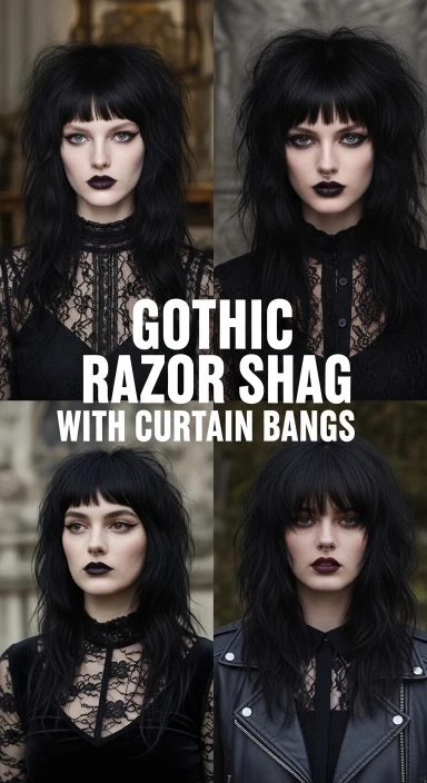 15 Romantic Goth Hairstyles Trending Ideas Taking Over Pinterest in 2026 14 Gothic Razor Shag With Curtain Bangs.jfif