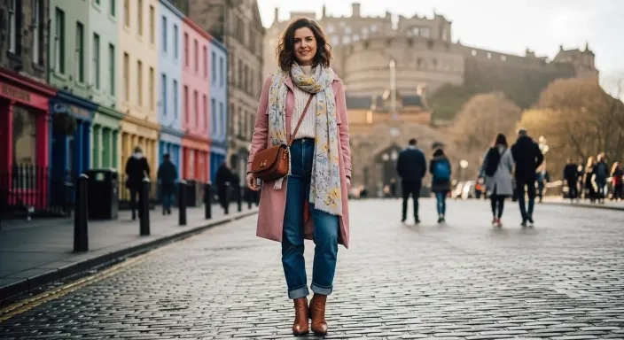 20 Best Edinburgh Outfits to Pack for Your Scotland Trip in 2026 10 Layered Spring Edinburgh Outfit.jfif