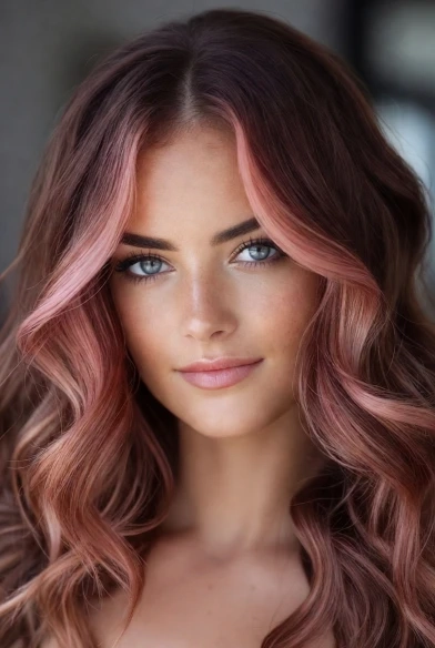 27 Highlights on Brown Hair Ideas for 2026 21 Rose Gold Caramel Highlights on Brown Hair