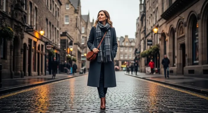 20 Best Edinburgh Outfits to Pack for Your Scotland Trip in 2026 15 Royal Mile Cobblestone Outfit.jfif