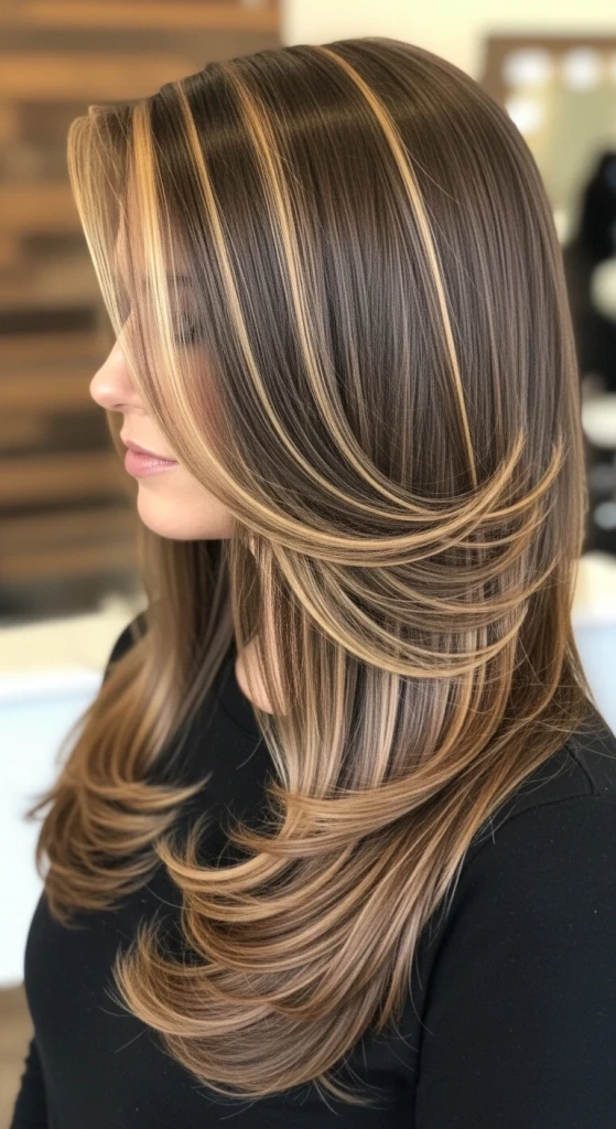 23 Rich Chocolate Brown Hair Ideas That Are Going Viral This Season 22 Satin Chocolate with Highlight Ribbons.jfif