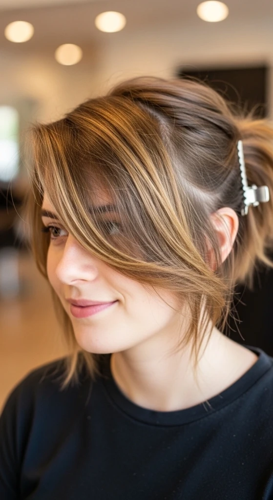 23 Ways to Hide Bangs Hairstyles That Actually Work 24 The Grow-Out Trick — Side Swept and Clipped.jfif