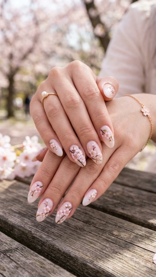 Cherry Blossom Nail Art