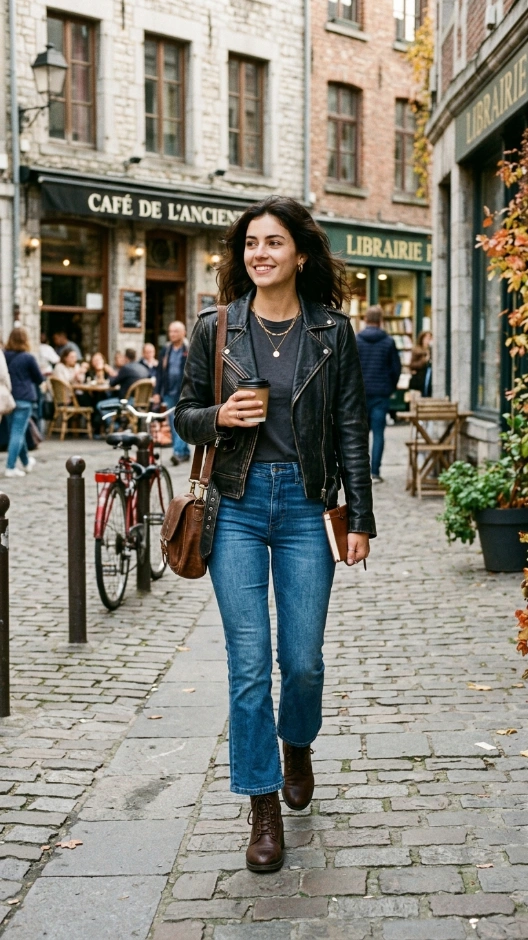 18 Boot Cut Jeans Outfit Ideas That Look Stylish and Timeless 20 Boot Cut Jeans With a Leather Jacket