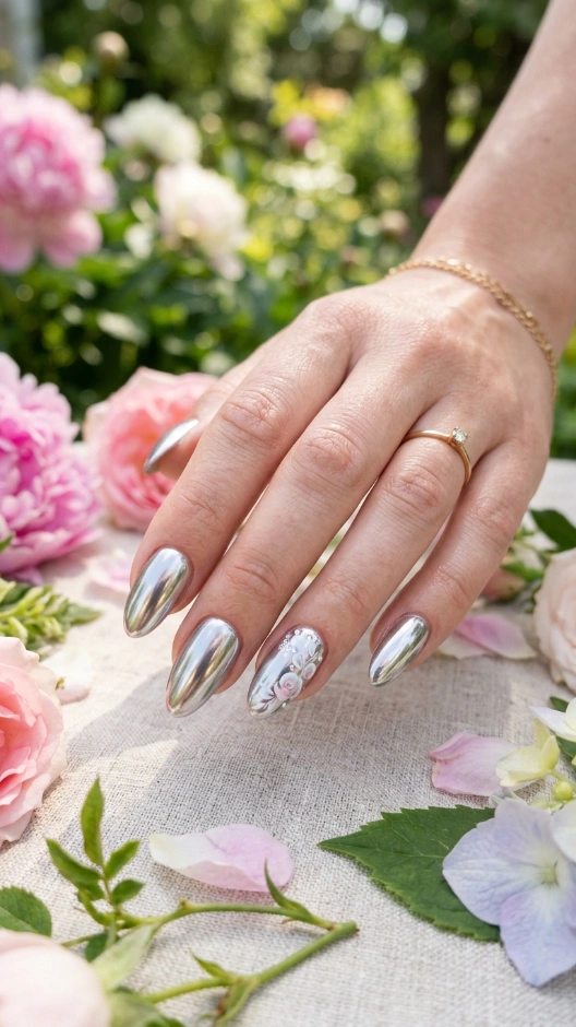 19 June Nails Ideas 2026 — Fresh, Bold, and Absolutely Beautiful 12 Chrome Silver June Nails