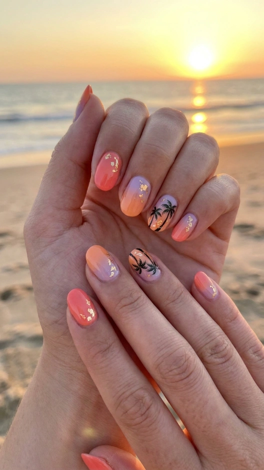 19 June Nails Ideas 2026 — Fresh, Bold, and Absolutely Beautiful 4 Coral Sunset June Nails