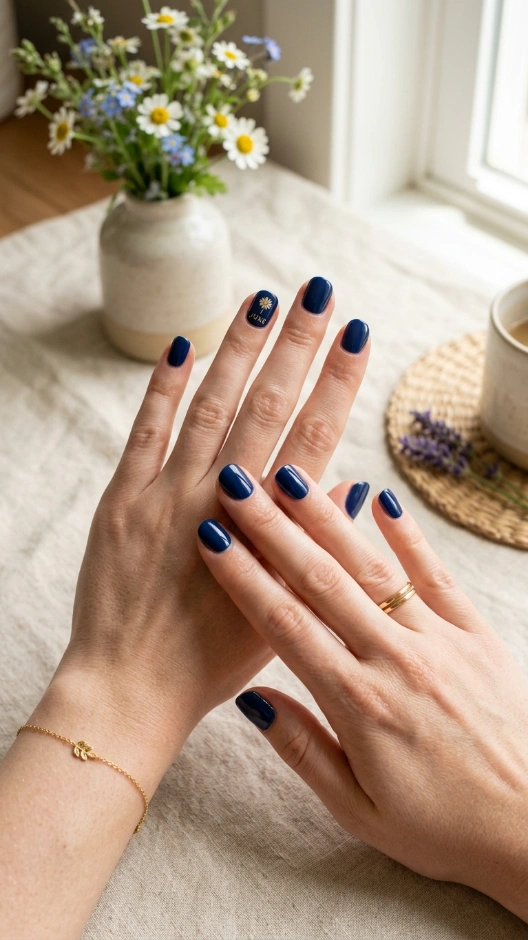 19 June Nails Ideas 2026 — Fresh, Bold, and Absolutely Beautiful 14 Navy Blue Minimalist June Nails