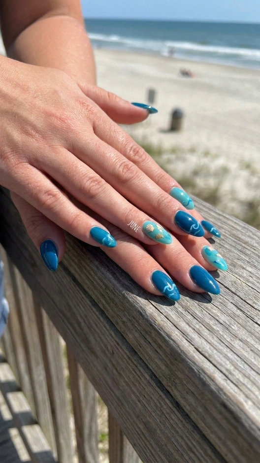 19 June Nails Ideas 2026 — Fresh, Bold, and Absolutely Beautiful 5 Ocean Blue June Nails