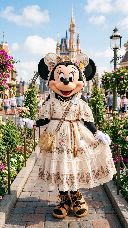 Princess Minnie Mouse Boho Dress Look