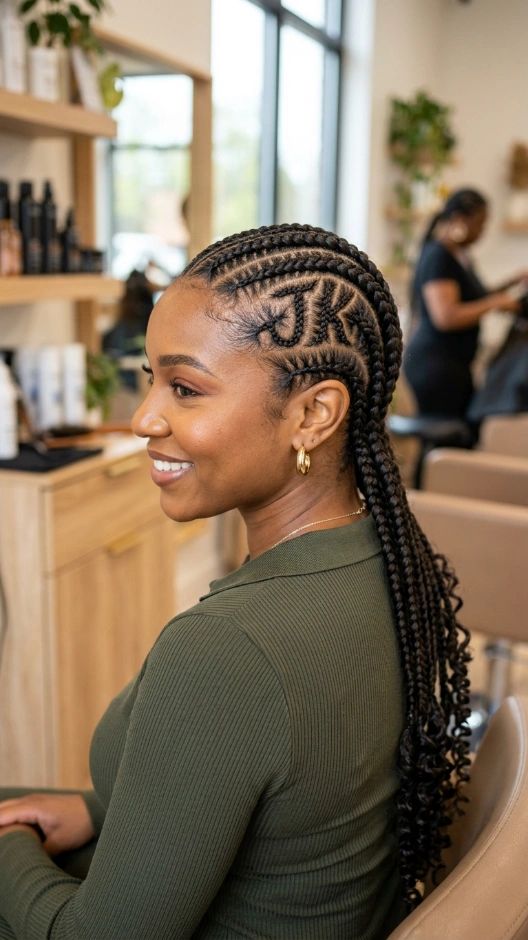 21 Stitch Braids With Design Ideas That Are Absolutely Stunning 17 Stitch Braids With Initials or Letters
