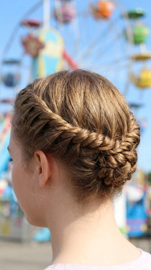20 Hairstyles for Amusement Parks That Survive Rides and Heat 10 Twisted Half-Up Style
