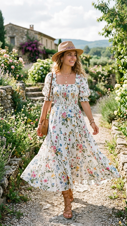 White Boho Maxi Dress With Open Back